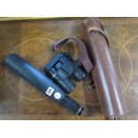 A Hertel & Reuss 25-60 x 60 spotter scope and a pair of Opticron binoculars