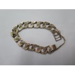 A hallmarked 9ct yellow gold bark effect bracelet - approx weight 51.3 grams