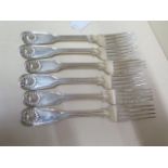 A set of six silver table forks London 1835 - total weight approx 16.5 troy oz