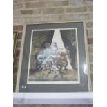 Richard Sell signed coloured print Pastorale from Fanfare Cambridge Ballet workshop 5/12 dated