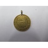 A gold Turkish 100 Kurush coin on a pendant mount - total approx weight 7.4 grams