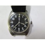A CWC Military stainless steel manual wind wristwatch - 35mm case - running, hands adjust