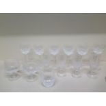 A collection of 13 Waterford glass drinking glasses ranging from 19cm to 8.5cm - all good