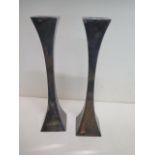 A pair of hallmarked silver candlesticks London 1962/63 - Height 20cm - approx weight 10.8 troy oz