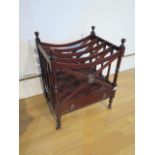 A Georgian style mahogany Canterbury with a drawer - Height 62cm x 48cm x 39cm