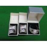 A pair of silver napkin rings and a single silver napkin ring - approx weight 2.8 troy oz