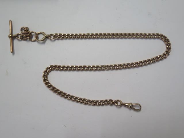 A 9ct yellow gold watch chain - Length 44cm - approx weight 50 grams