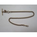 A 9ct yellow gold watch chain - Length 44cm - approx weight 50 grams