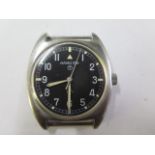 A Hamilton Military black dial stainless steel wristwatch - 35mm case - not currently running