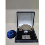 A Garrard 958 silver and gilt twin handled lidded cup commemorating Queen Elizabeth II Golden