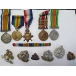 A trio of WWI medals to 9657 Sjt J Claydon Suff R, a Faithful Service Special Constabulary medal, an