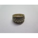 A 9ct yellow gold ring, missing a stone, ring size N - approx weight 6.3 grams