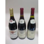 Two bottles of Cote de Beaune-Villages 1998 Louis Jadot red wine and a single bottle of Volnay