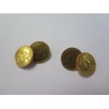 A pair of gold cufflinks made from four gold 1912 5 Guilder Dutch coins - total weight approx 15
