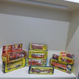 Corgi- 8 boxed fire engines including Aerial Rescue truck - some wear to plastic/boxes missing to