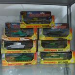 A collection of seven diecast Matchbox Battle Kings Military vehicles