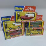 Dinky Toys - 5 boxed Police Fire and Bomb disposal all generally good