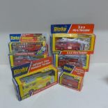 Dinky Toys - 6 boxed Fire Service vehicles 263, 266, 267, 285, generally good