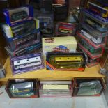 A collection of 17 boxed Corgi buses and three EFE buses - all boxed