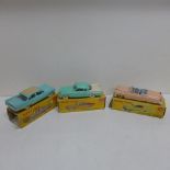 Dinky Toys - Three boxed American cars De Soto Fireflite Sedan 192, Studebaker Golden Hawk 169 and