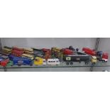 A collection of diecast Corgi and Dinky toy vehicles - approx 40 in total, all play worn some