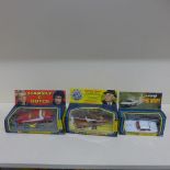 Three boxed Corgi television programme cars - The Saint Jaguar XJS 320, Kojak Buick 290 and