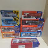 Nine boxed Corgi Transport, cement, builders lorries including two tippers - all boxed, all good