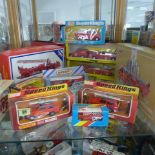 A collection of six boxed Corgi fire engines/riot police vehicles and five Matchbox fire engines/