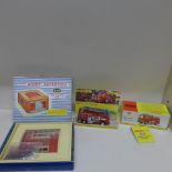 A boxed Dinky Supertoys fire station kit 954 - complete and a boxed Merryweather Marquis fire tender