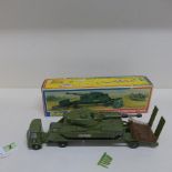 A Dinky Toys AEC Artic Transporter with Chieftain tank with net and shells no 616 - in very good