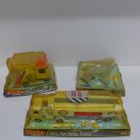 Three Dinky Toys vehicles US Navy Phantom 730, A.E.C Fuel Tanker Esso 945 and Shovel Dozer 977 - box