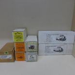 Eight boxed plastic/diecast unmade lorry/truck kits J Winnett, Sun Motor Co, Tober Models - believed