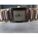A ladies Rado high tec ceramic Diastar bracelet quartz wristwatch with 18mm case, box and outer