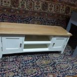 A modern TV unit with an oak top - 120cm