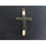 A 9ct yellow gold crucifix - Length 5cm, approx weight 4.9 grams - good condition