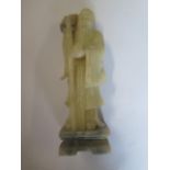 A soapstone figure of an Imortal - Height 18cm - small chips but generally good