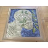 Elizabeth Frink coloured print Greenman blue - frame size 65cm x 61cm - good condition