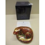 A Royal Crown Derby paperweight - otter with certificate and box, in mint condition, and till