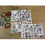 A collection of British Legion and Church badges, medals and others