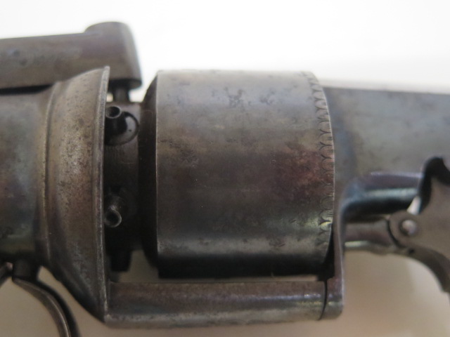 A 19th century percussion pistol - the sighted barrel engraved Powell with a six shot revolving - Image 6 of 7
