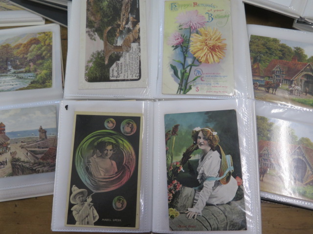 A large collection of Victorian and later postcards in over 70 small folders and albums including - Image 5 of 11