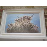Jennifer Hogwood embellished Limited print on canvas on board signed "My Herd" 41/95 - frame size