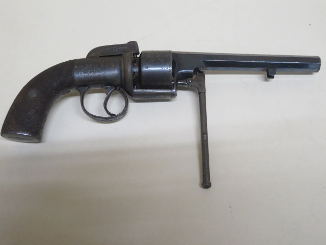 A 19th century percussion pistol - the sighted barrel engraved Powell with a six shot revolving - Image 5 of 7