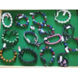 Assorted costume jewellery and other jewellery to include a selection of coloured stone bracelets,