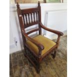 A Victorian oak throne chair - Height 114cm x Width 56cm