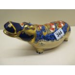 A Royal Crown Derby paperweight of a hippopotamus - in very good condition