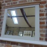 A shaker style mirror with an oak top - Width 88cm x Depth 80cm