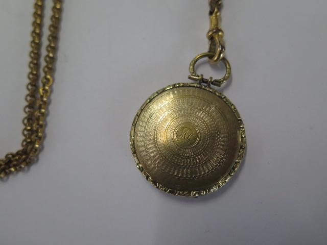 A gold plated locket on a gold plated belcher chain - Length 140cm - Image 2 of 2