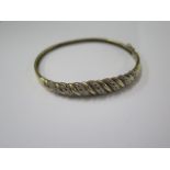 A 9ct yellow gold and diamond hinged bangle approx diamond weight 0.25ct - 5.5cm x 6.5cm