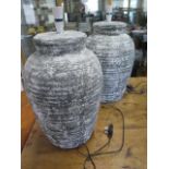 A pair of new rustic table lamps - Height 50cm